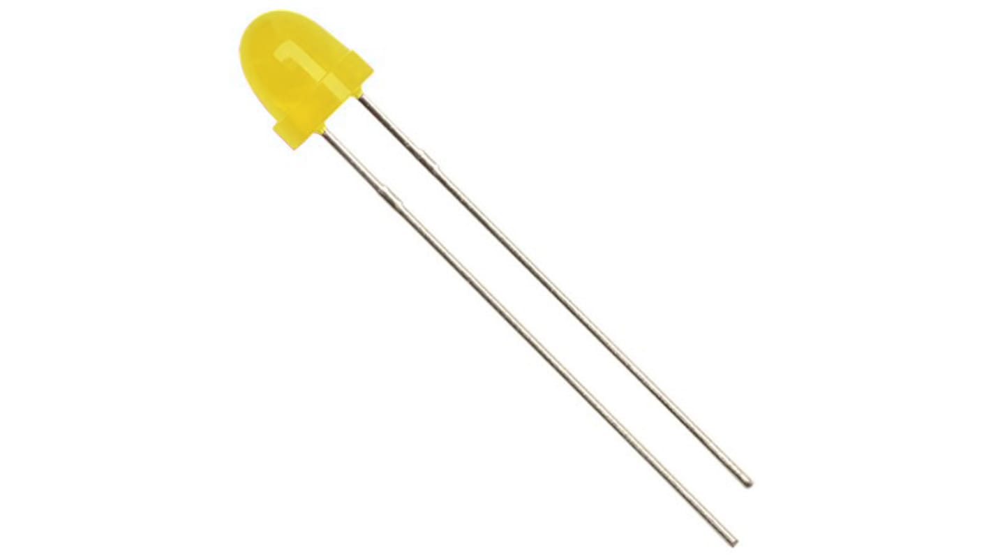 LED Jaune, Traversant, 5 mm (T-1 3/4), 2,5 V