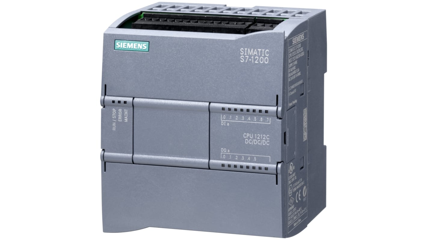 Siemens PLC CPU, SIMATIC S7-1200, 14 I/O Porte, Ethernet, Programkapacitet 50 kB 1 MB 2 0 8 6