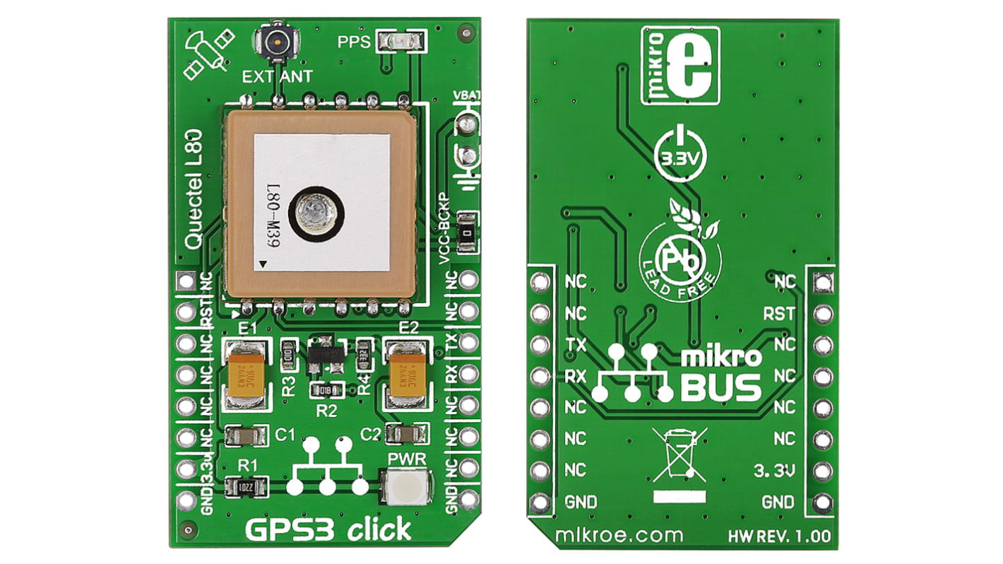 MikroElektronika, GPS L80 GPS mikroBus Clickボード MIKROE-1714