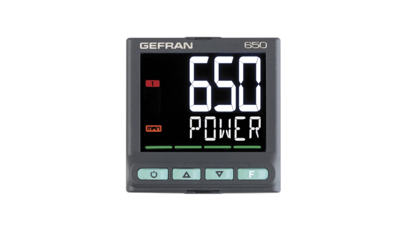 Gefran 650 PID Temperature Controller, 48 x 48mm, 4 Output Logic, Relay, 20 → 27 V ac/dc Supply Voltage