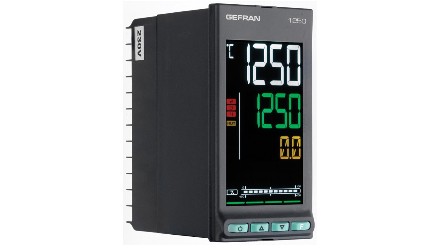 Controlador de temperatura PID Gefran serie 1250, 48 x 96mm, 100 → 240 V ac, 2 salidas Relé