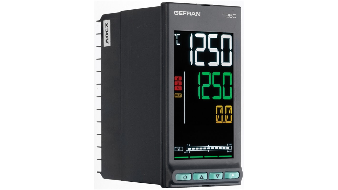 Controlador de temperatura PID Gefran serie 1250, 48 x 96mm, 100 → 240 V ac, 3 salidas Lógica, relé