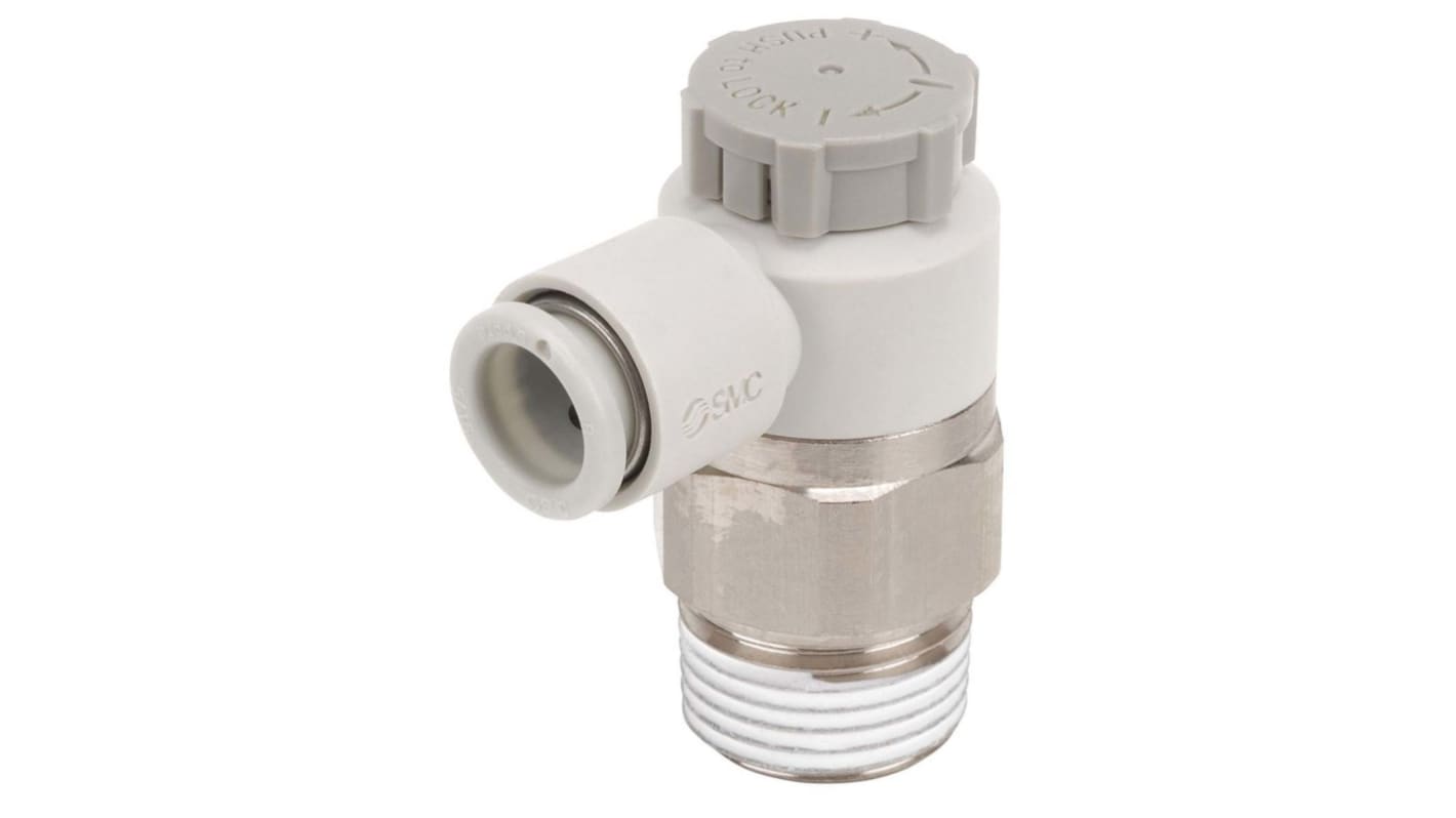 1/2" OD X 1/2" NPT Air Flow Speed Control Push In To Connect Elbow Pack Of 10 - Foto 3