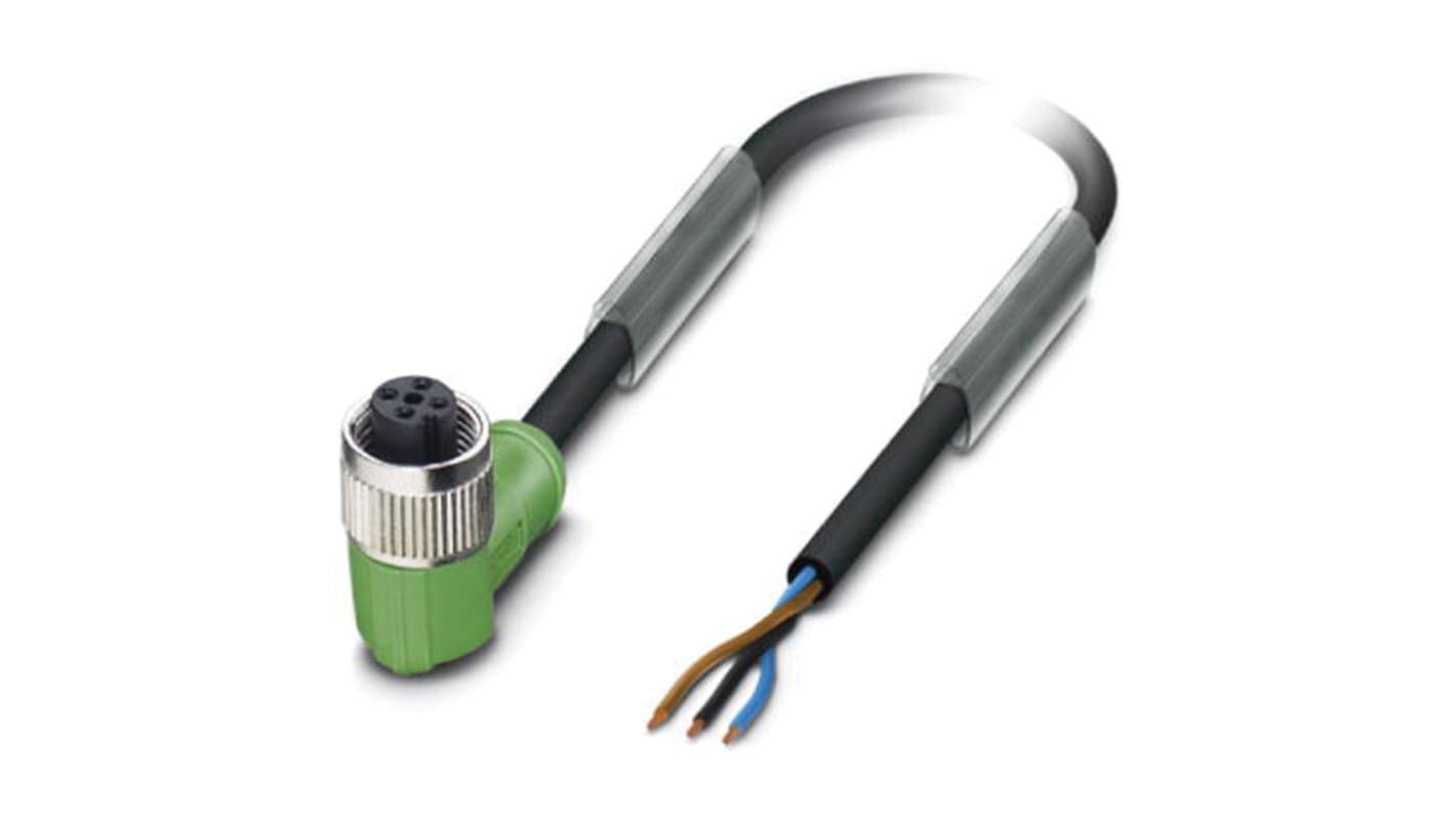 Cable de conexión Phoenix Contact, con. A M12 Hembra, 3 polos, cod.: A, long. 10m, 250 V, IP65, IP67, IP68