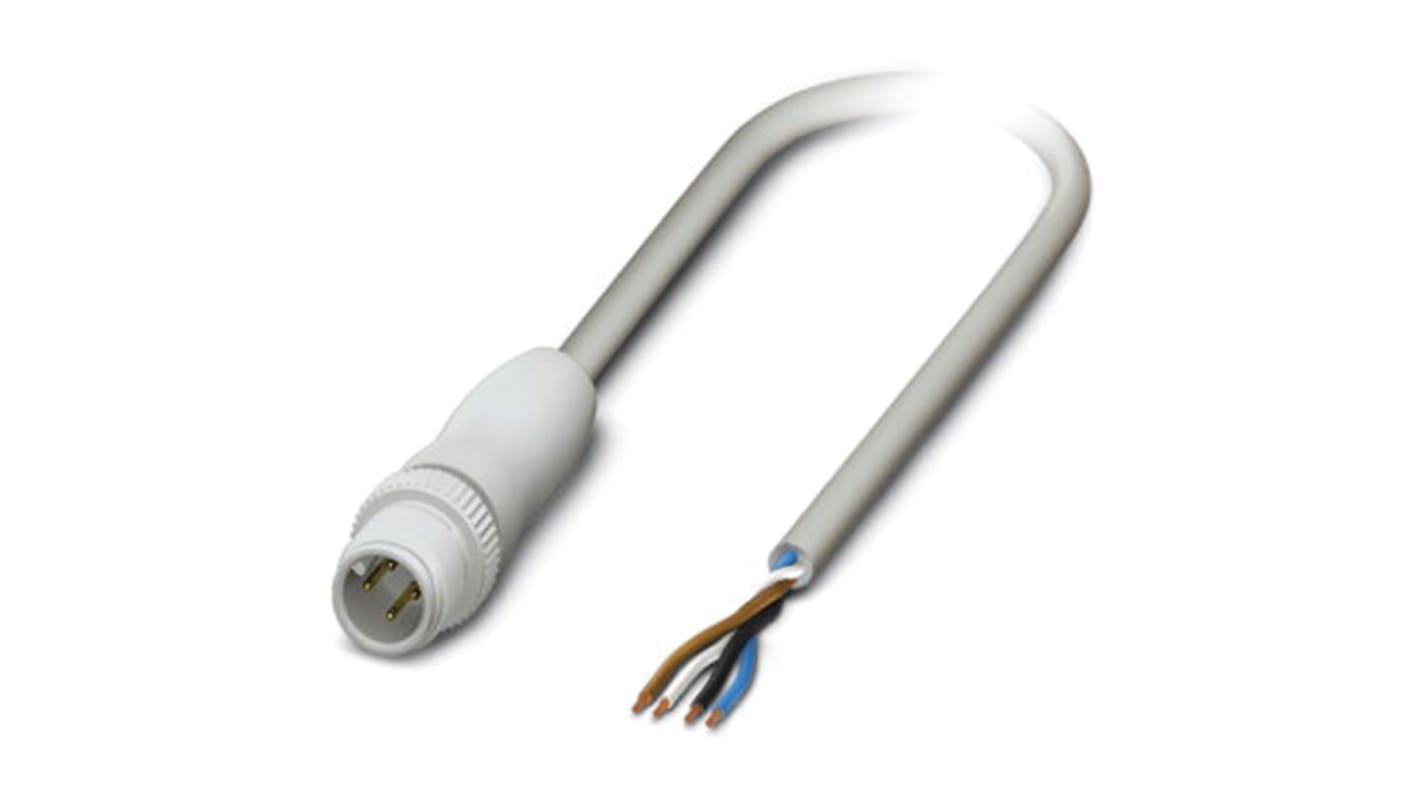 Phoenix Contact Male 4 way M12 to Sensor Actuator Cable, 10m