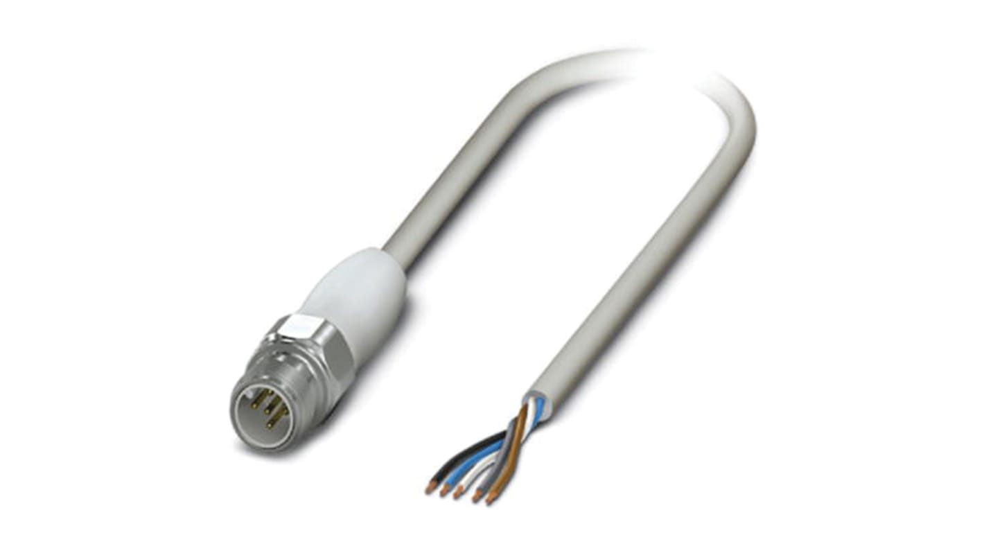 Cable de conexión Phoenix Contact, con. A M12 Macho, 5 polos, con. B Sin terminación, 5 polos, cod.: A, long. 10m, 4 A