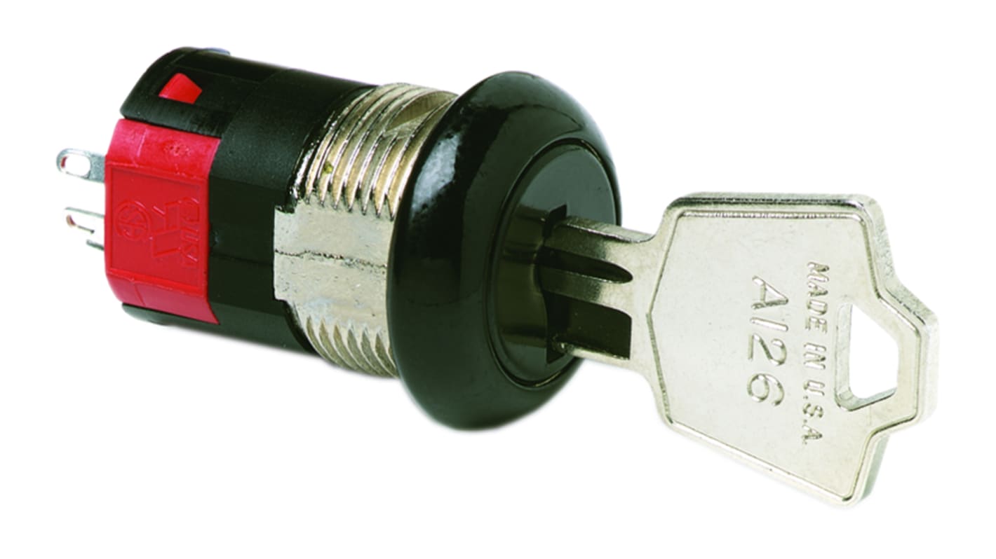 C & K Key Switch, DPST, 4 A 2-Way Flat-Key