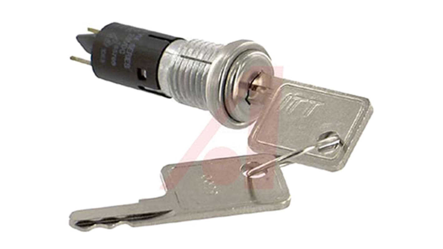 Key Switch, SPST, 4 A 2-Way Flat-Key