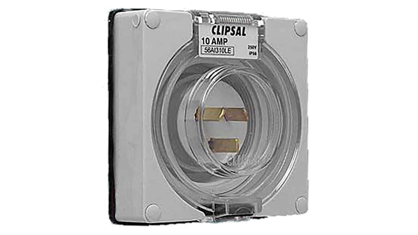 Clipsal Electrical, 56AI IP66 Grey 3 Industrial Power Socket, Rated At 10A, 250 V