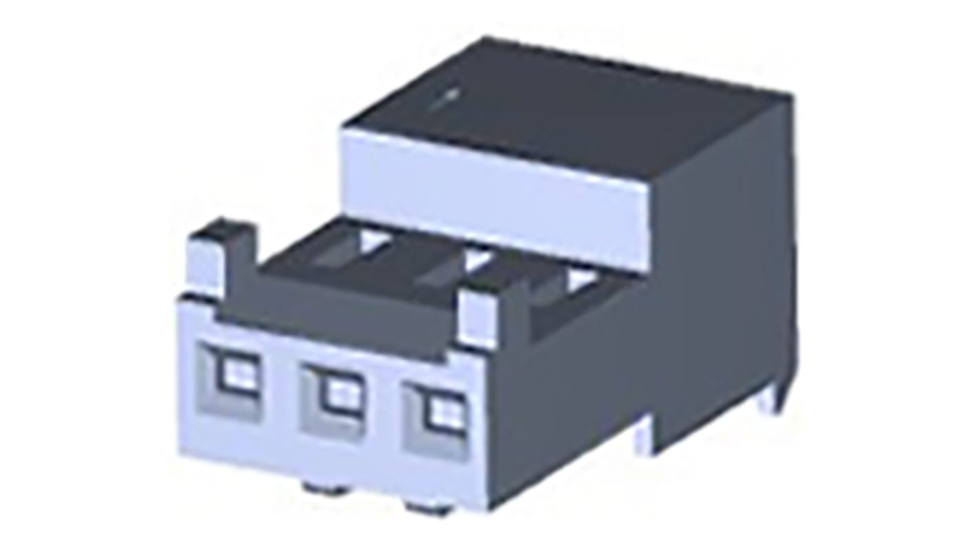 TE Connectivity, MTA-100 Female Connector Housing, 2.54mm Pitch, 3 Way, 1 Row Right Angle