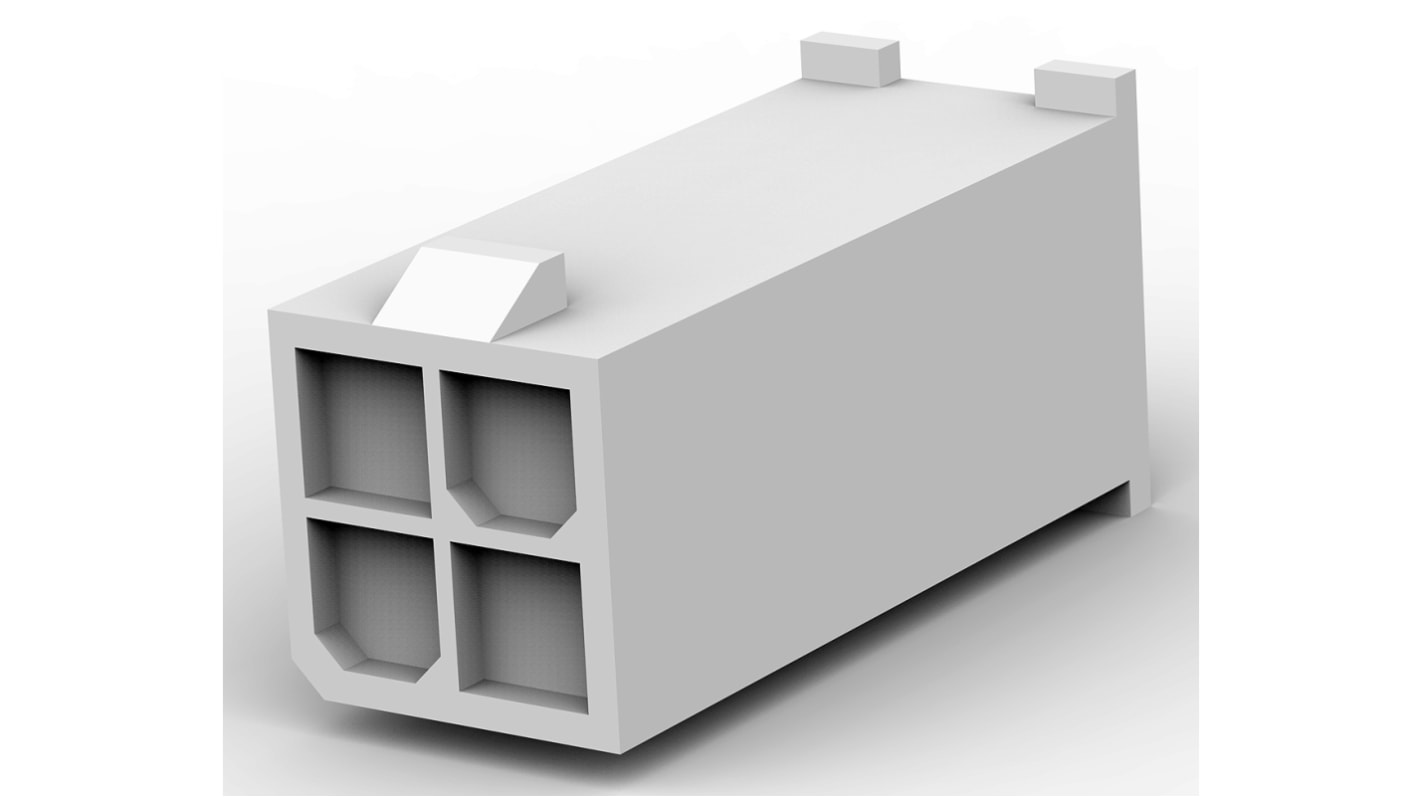 TE Connectivity, VAL-U-LOK Male Connector Housing, 4.2mm Pitch, 4 Way, 2 Row