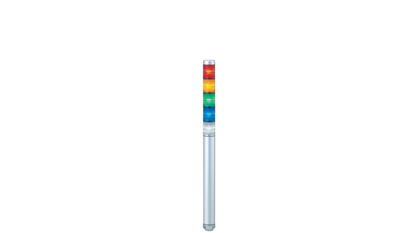 Columna de señalización Patlite MP, LED, con 5 elementos  de color, 24 V ac / dc