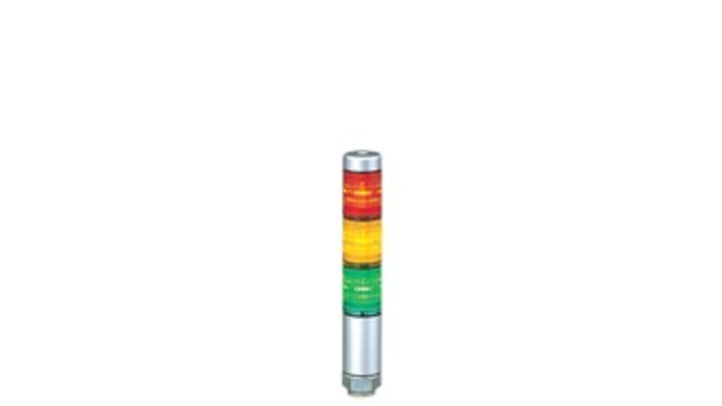 Patlite MPS Series Red/Green/Amber Signal Tower, 3 Lights, 24 V ac/dc, Base Mount