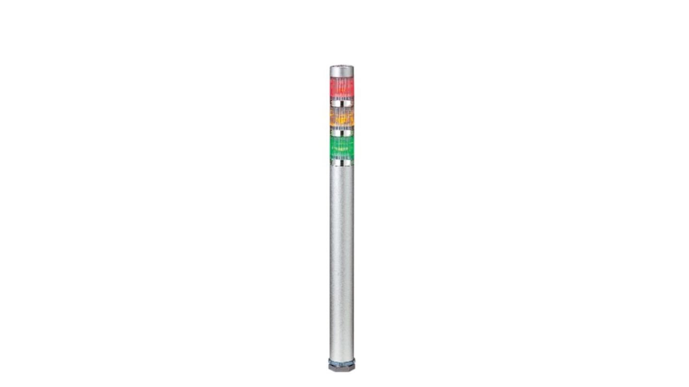 Patlite ME LED Signalturm 3-stufig Linse Klar LED Rot/Gelb/Grün + Dauer 300mm Multifunktion