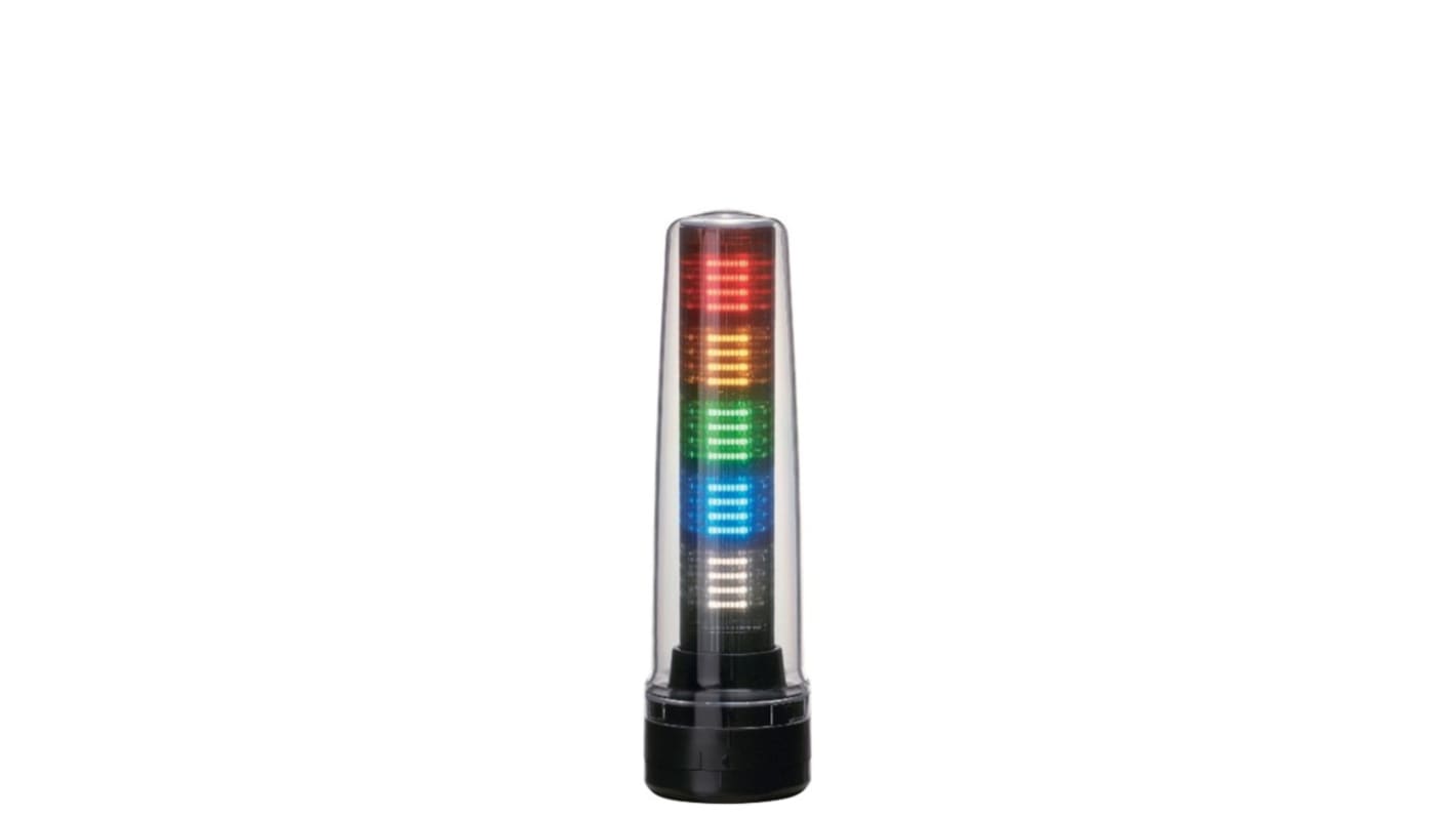 Columna de señalización Patlite LS7, LED, con 5 elementos Transparente, 24 V dc