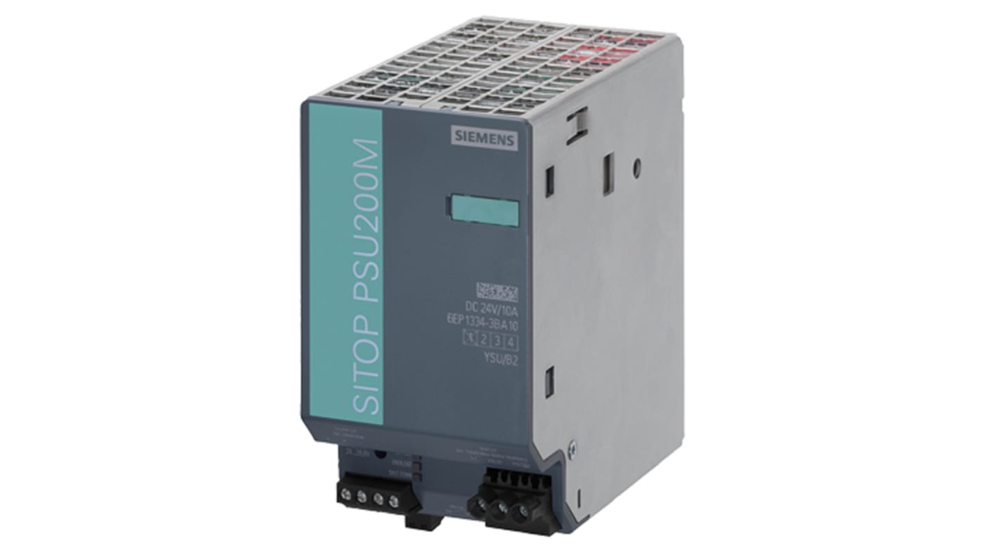 Siemens SITOP PSU200M -Phasen Switch-Mode DIN-Schienen Netzteil 240W, 85 → 264V ac, 24V dc / 10A