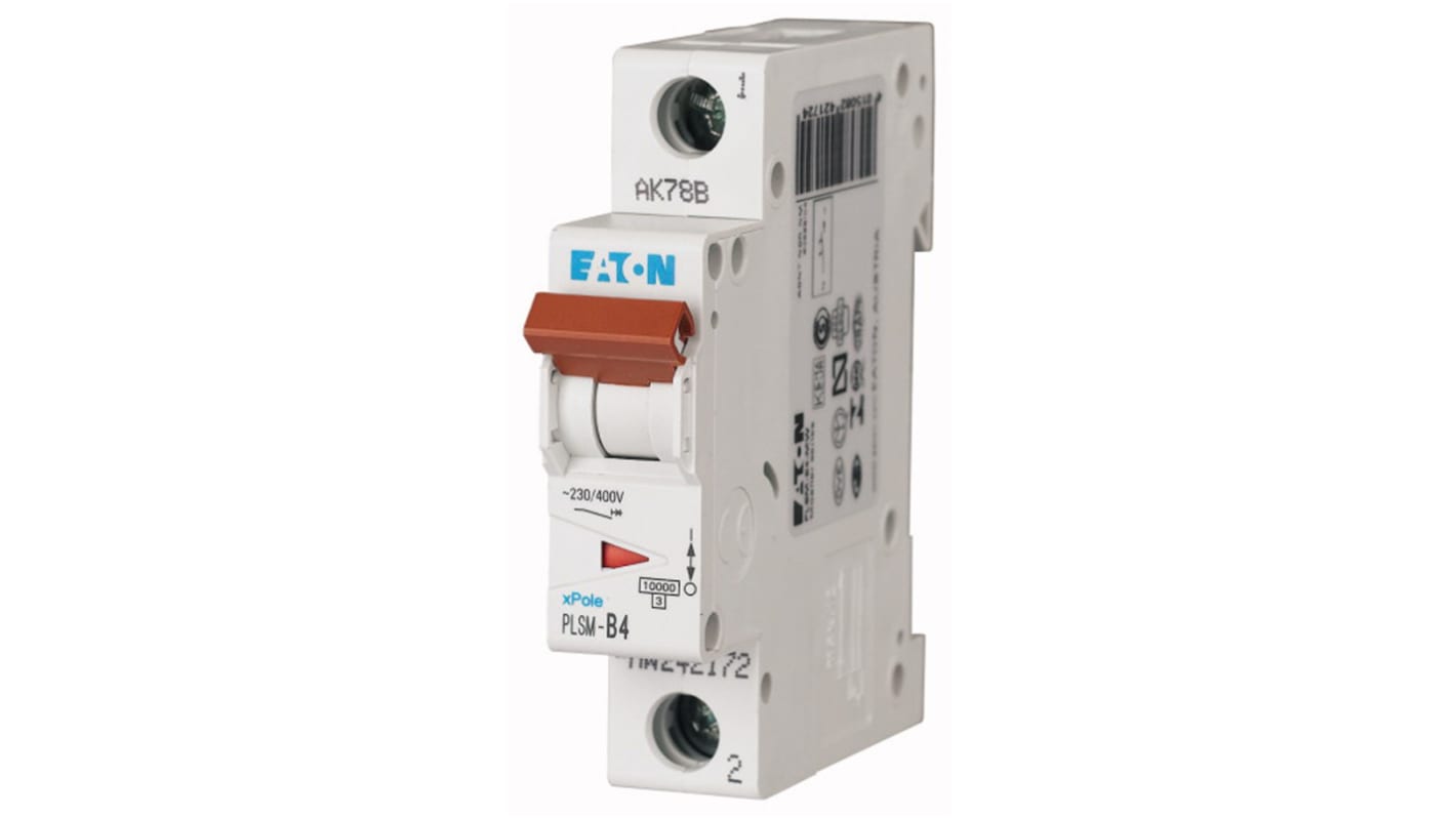 Eaton MCB Leitungsschutzschalter Typ C, 1-polig 4A, Abschaltvermögen 10 kA xPole DIN-Schienen-Montage