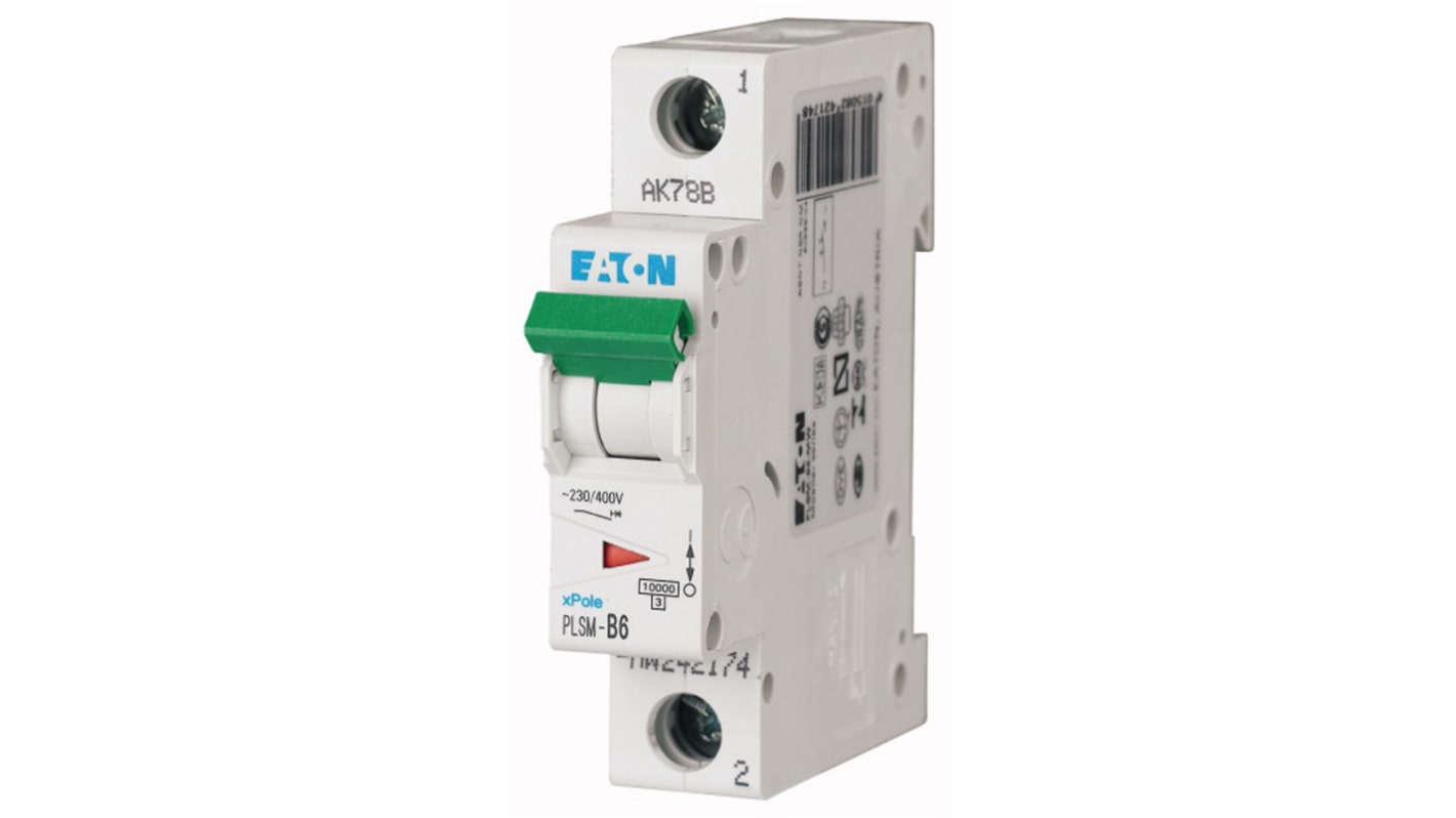 Eaton xPole MCB, 1P, 6A Curve C, 48V DC, 10 kA Breaking Capacity