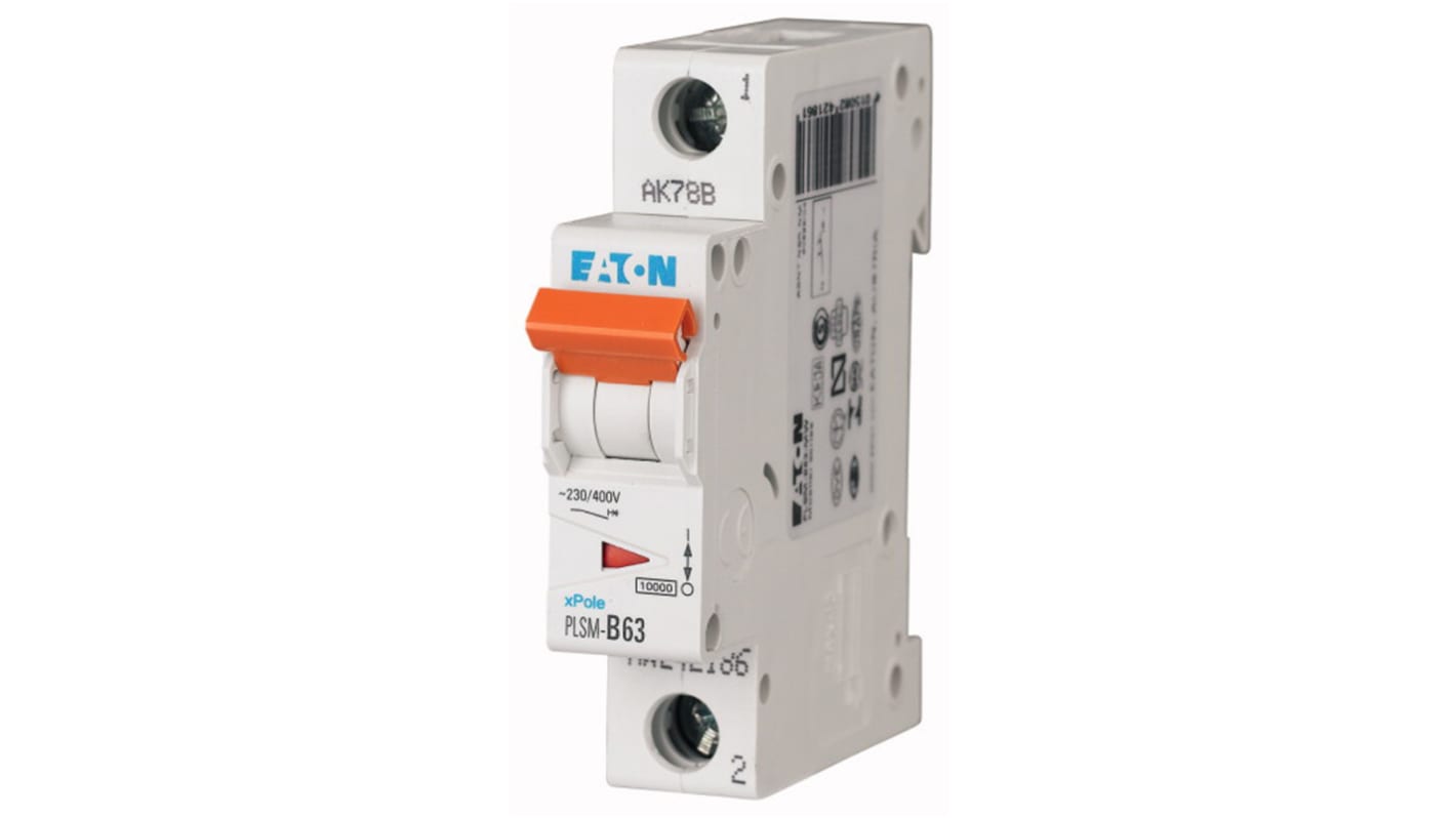 Eaton xPole MCB, 1P, 63A Curve C, 48V DC, 10 kA Breaking Capacity