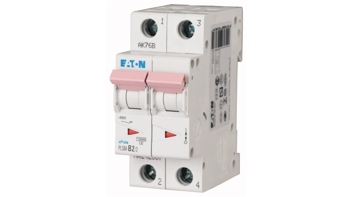 Eaton Eaton Moeller MCB Leitungsschutzschalter Typ D, 2-polig 2A, Abschaltvermögen 10 kA xPole DIN-Schienen-Montage