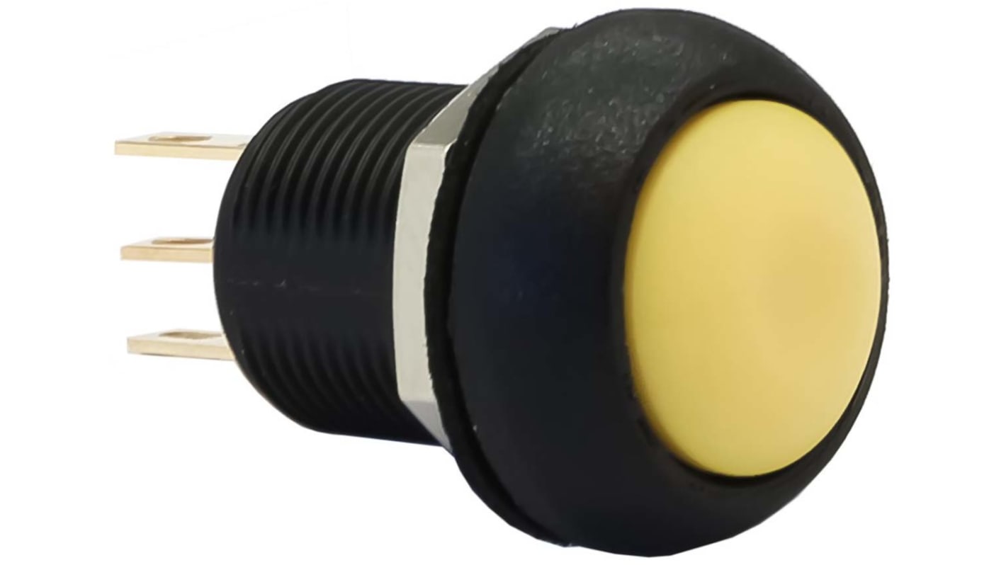 Apem Push Button Switch, Momentary, Panel Mount, 13.6mm Cutout, SPDT, 28V dc, IP67