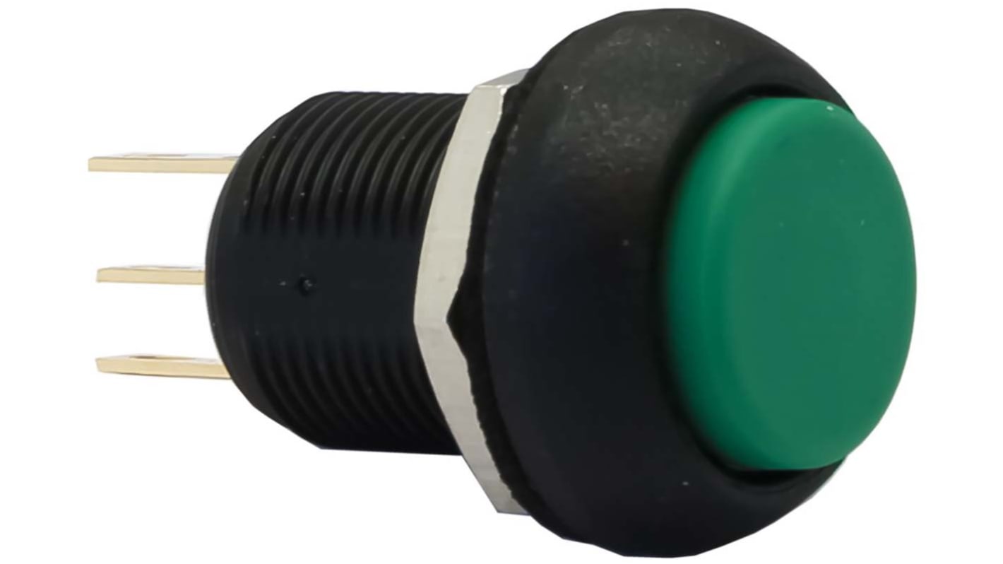 APEM Push Button Switch, Momentary, Panel Mount, 13.6mm Cutout, SPDT, 24V dc, IP67