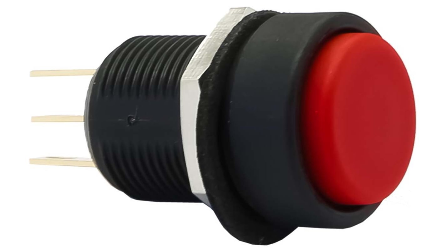 APEM Push Button Switch, Momentary, Panel Mount, 13.6mm Cutout, SPDT, 28V dc, IP67