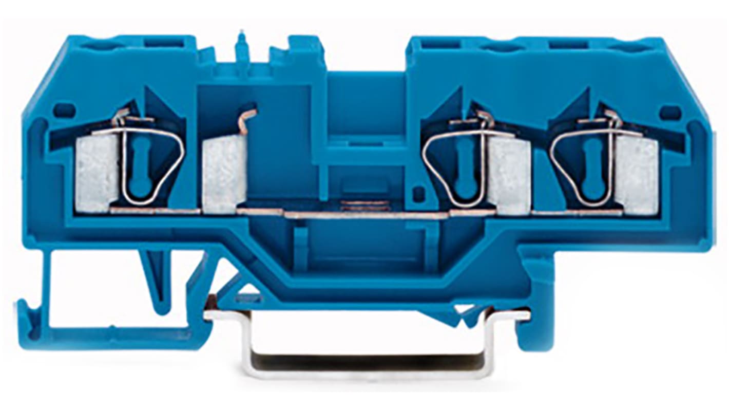 Wago 281 Series Blue Feed Through Terminal Block, 4mm², Single-Level, Cage Clamp Termination, ATEX, IECEx