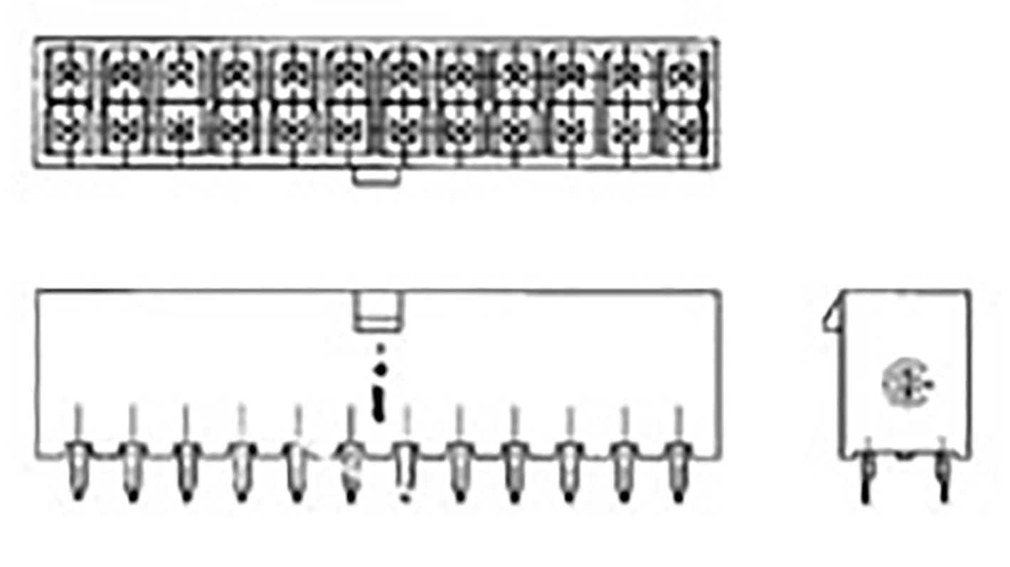 TE Connectivity VAL-U-LOK Series Straight Through Hole PCB Header, 10 Contact(s), 4.2mm Pitch, 2 Row(s), Shrouded