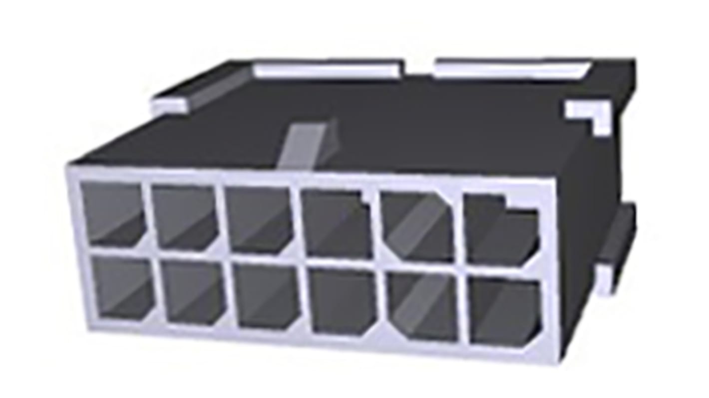 TE Connectivity, Micro MATE-N-LOK Male Connector Housing, 3mm Pitch, 12 Way, 2 Row