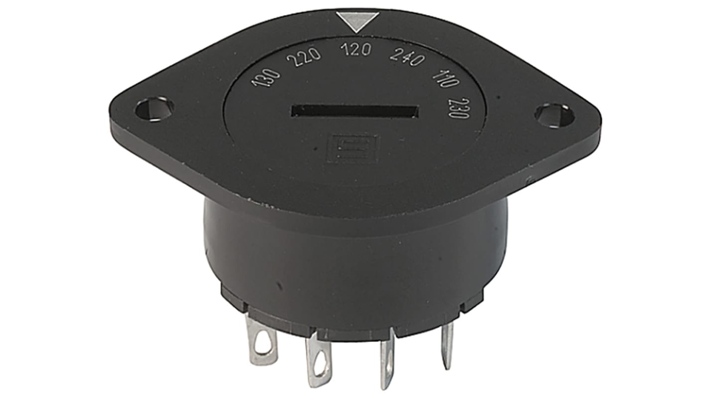 Schurter IP40 Panel Mount Rotary Switch 6PST 10 (UL) A, 6.3 (CSA) A, 6.3 (IEC) A Slot