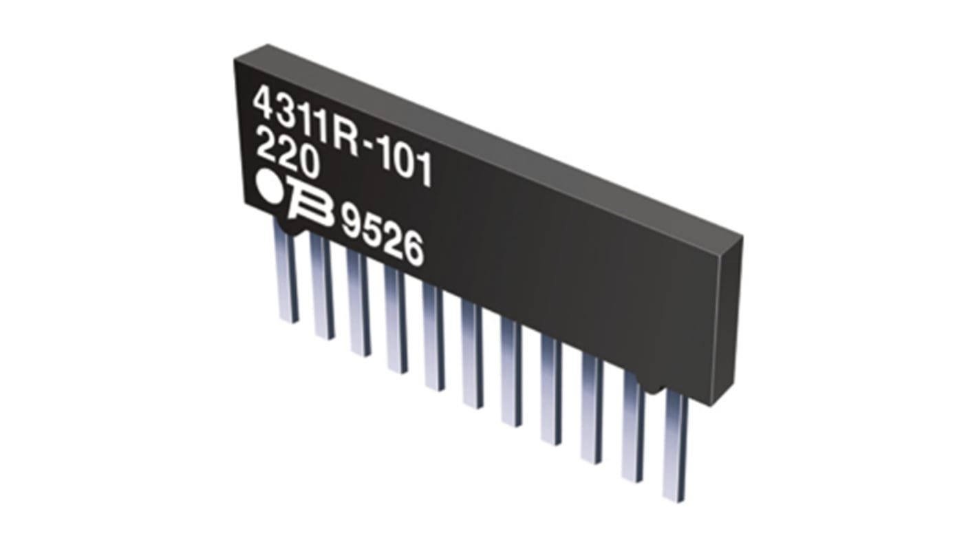 Array di resistenze Bourns serie 4100R 33kΩ ±2%, isolato, 8 resistori, 2.25W, DIP