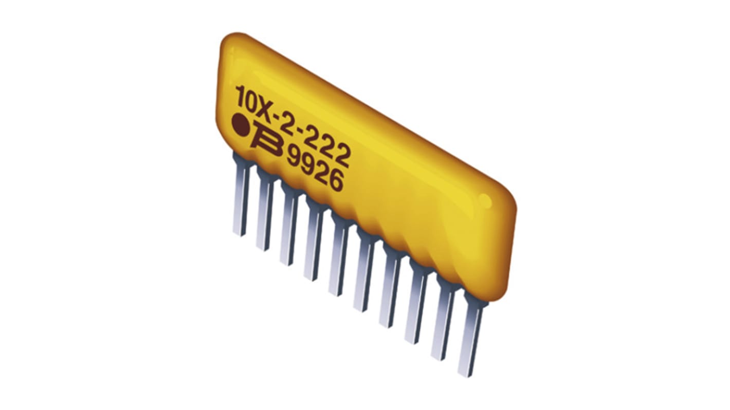 Array di resistenze Bourns serie 4600X 1.2kΩ ±2%, BUS, 8 resistori, 1.13W, SIP