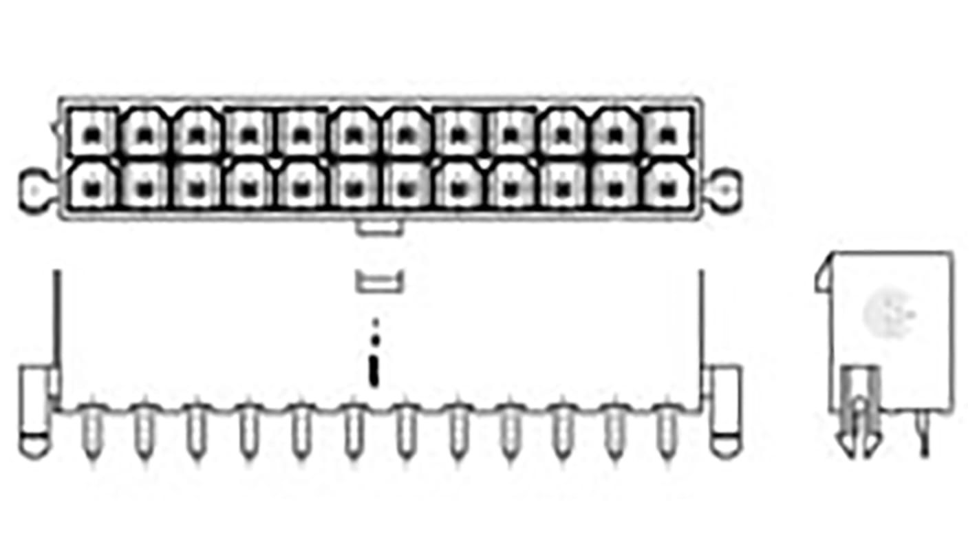 File di contatti PCB TE Connectivity, 4 vie, 2 file, passo 4.2mm