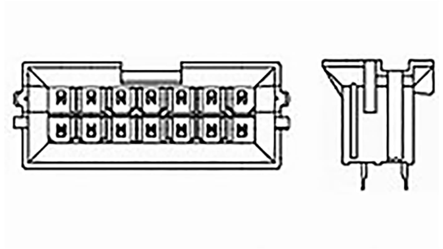 TE Connectivity VAL-U-LOK Series Straight Through Hole PCB Header, 4 Contact(s), 4.2mm Pitch, 2 Row(s), Shrouded