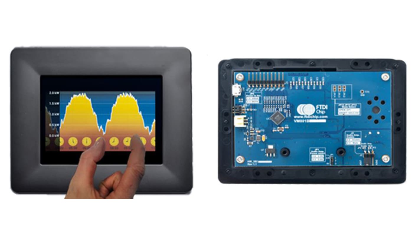 Módulo de evaluación con pantalla táctil capacitiva de 5pulgada Bridgetek FT801 Basic EVE - VM801B50A-BK