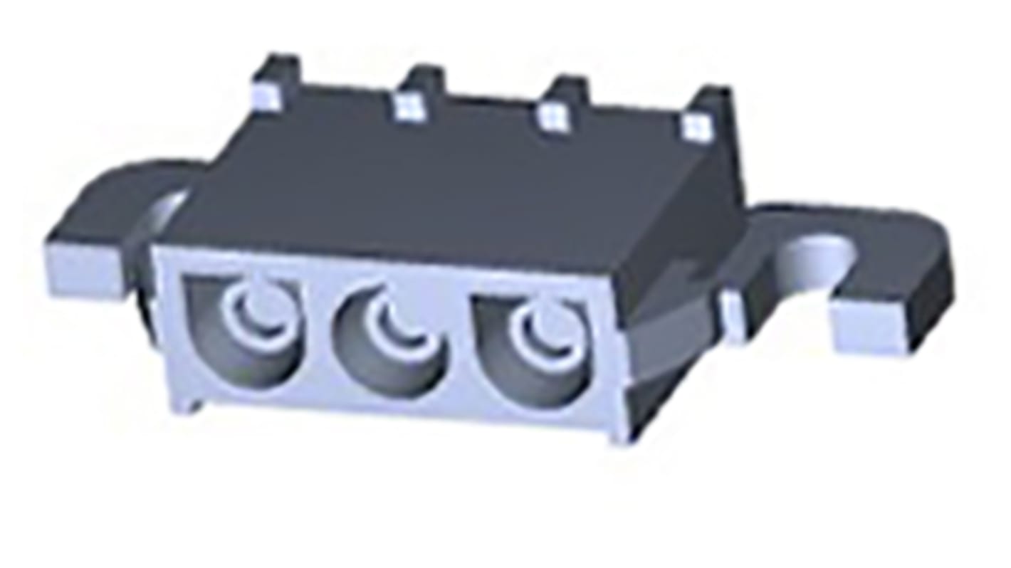 TE Connectivity Universal MATE-N-LOK Series Right Angle Through Hole Mount PCB Socket, 3-Contact, 1-Row, 6.35mm Pitch,