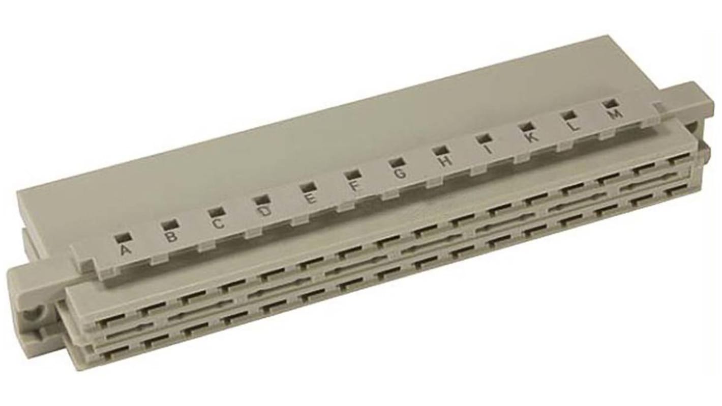 Conector DIN 41612 hembra Ángulo recto HARTING de 32 contactos serie 09 04, paso 5.08mm, 2 filas