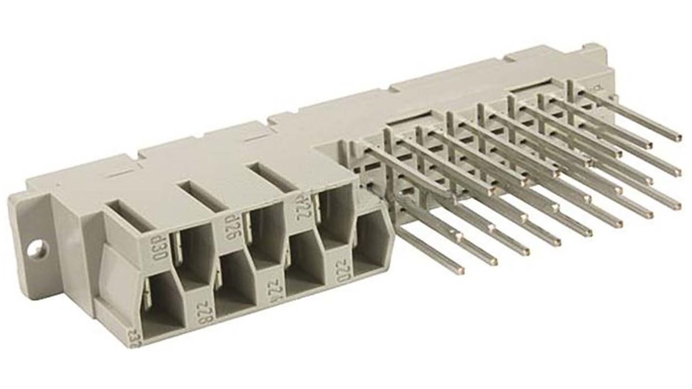 Conector DIN 41612 hembra Harting de 24 + 7 contactos serie 09 06, paso 5.08 mm, 10.16 mm, 3 filas