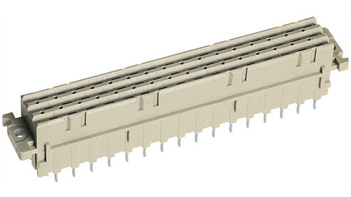 Conector DIN 41612 hembra Harting de 32 contactos serie 09 06, paso 5.08mm, 3 filas
