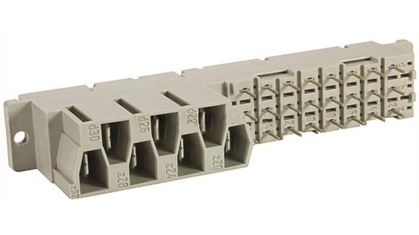 Conector DIN 41612 hembra HARTING de 24 + 7 contactos serie 09 06, paso 5.08 mm, 10.16 mm, 3 filas