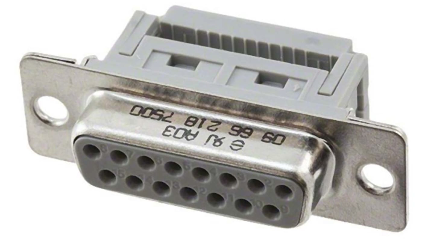 HARTING D-Sub Standard 15 Way Cable Mount D-sub Connector Socket, 2.77mm Pitch