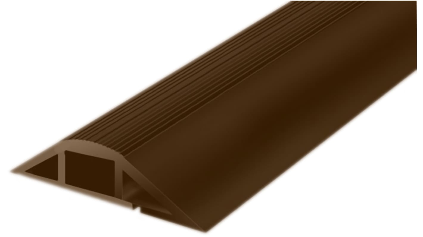 RS PRO 1.83m Brown Cable Cover in PVC, 22mm Inside dia.