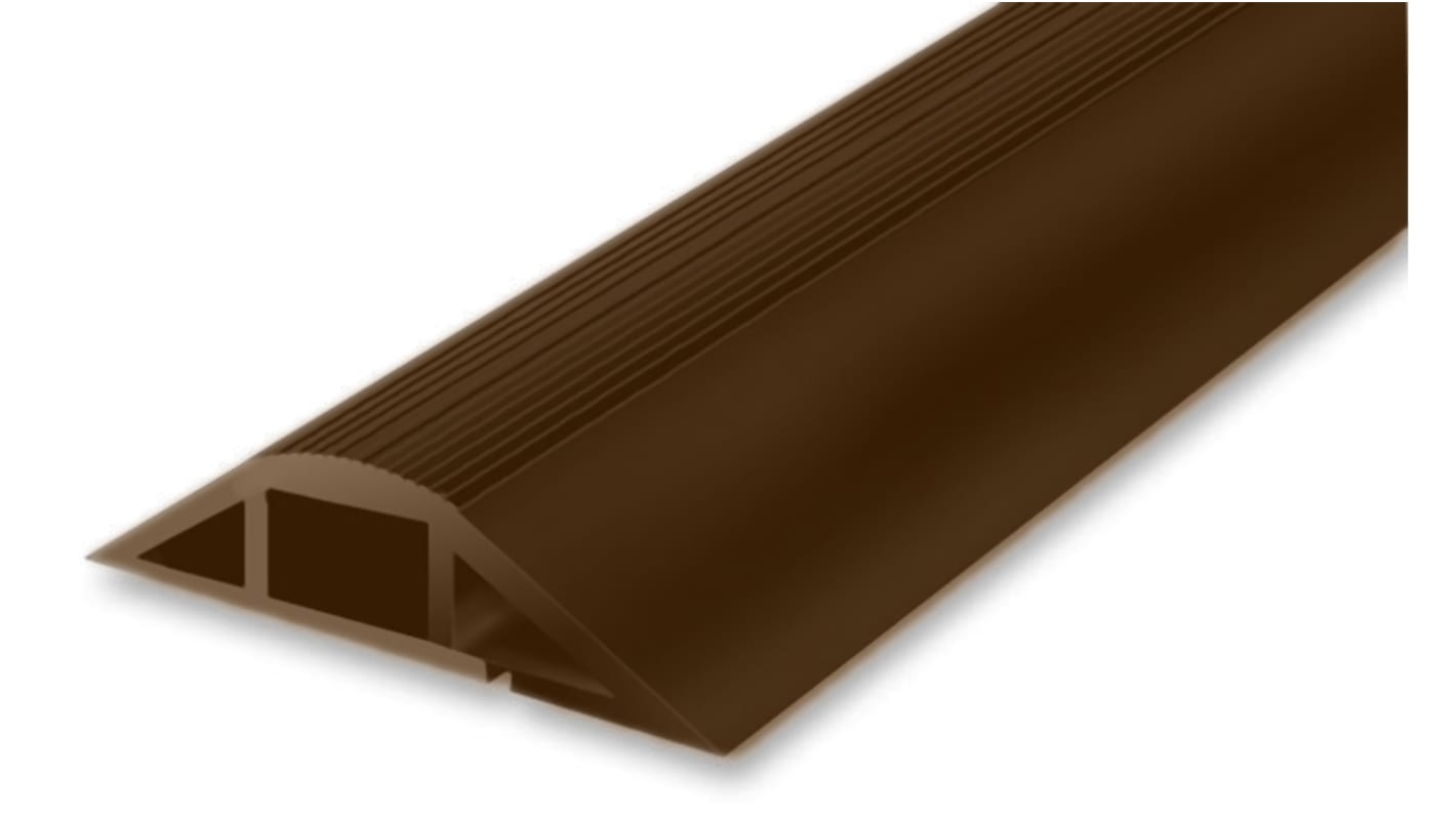 RS PRO 1m Brown Cable Cover in PVC, 22mm Inside dia.