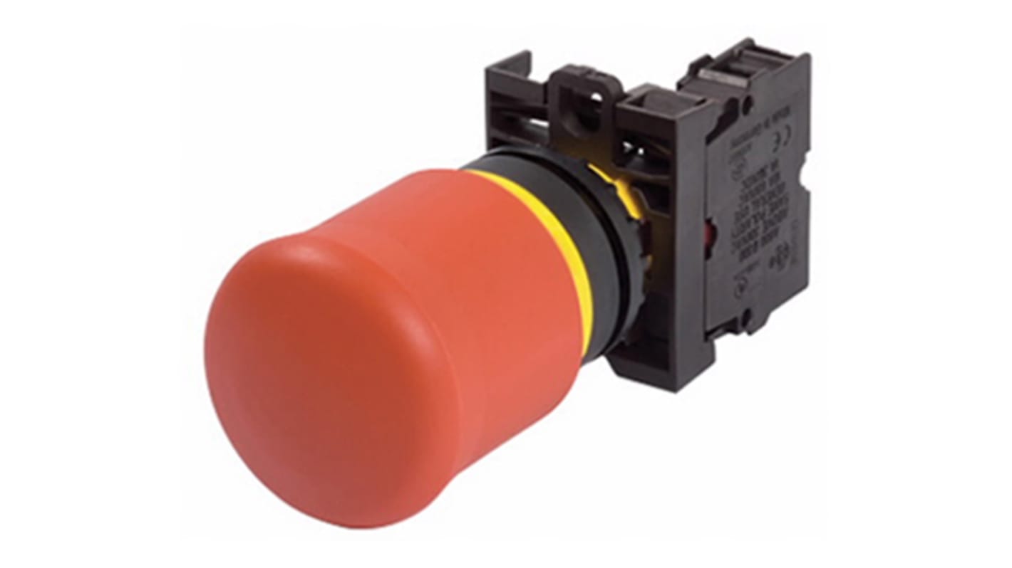 Eaton M22 Series Pull Release Emergency Stop Push Button, Panel Mount, 22mm Cutout, 2NC, IP66, IP69