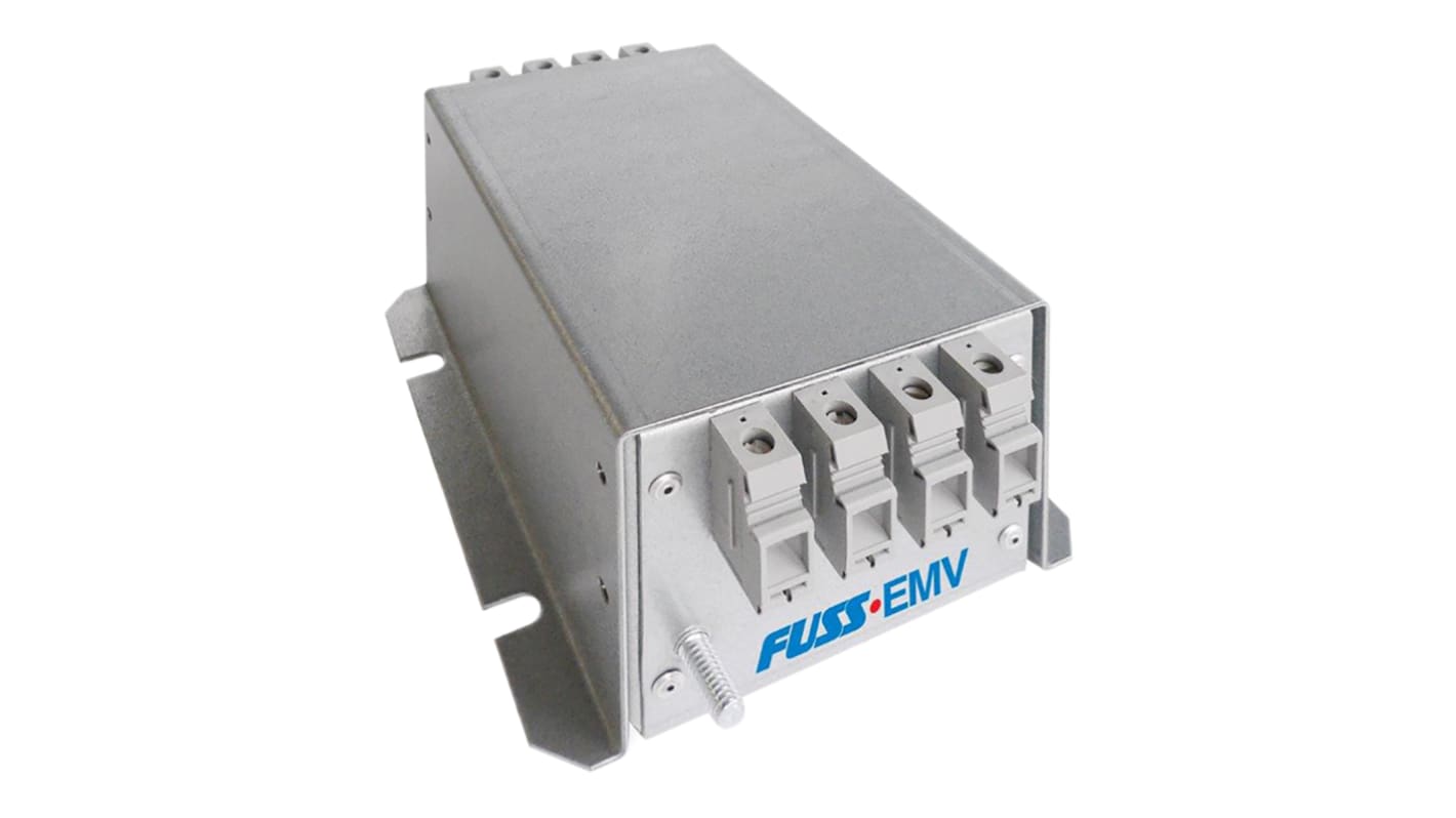 FUSS-EMV 4F480 Serien EMI filter, Panelmontering, 63A, 528 V ac, 50 → 60Hz, Terminering: Skrue, Antal faser: 3