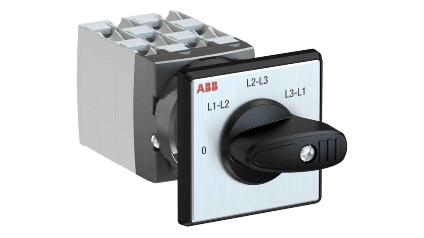ABB, 3PST 7 Position 45° Multi Step Cam Switch, 25A