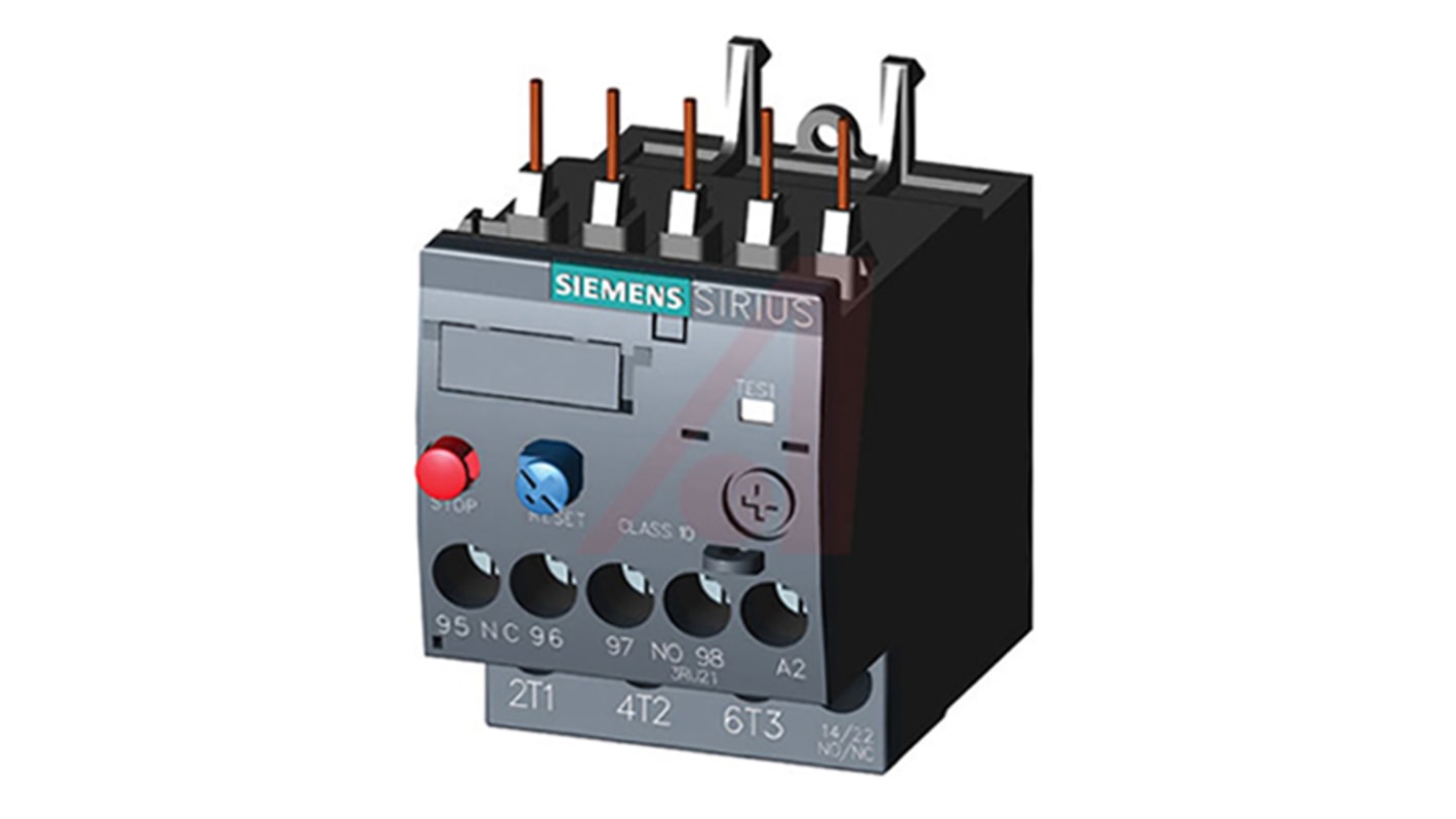 3RU21160AB0 Siemens 3RU21 Overload Relay NO/NC, 0.16 A F.L.C, 3 A