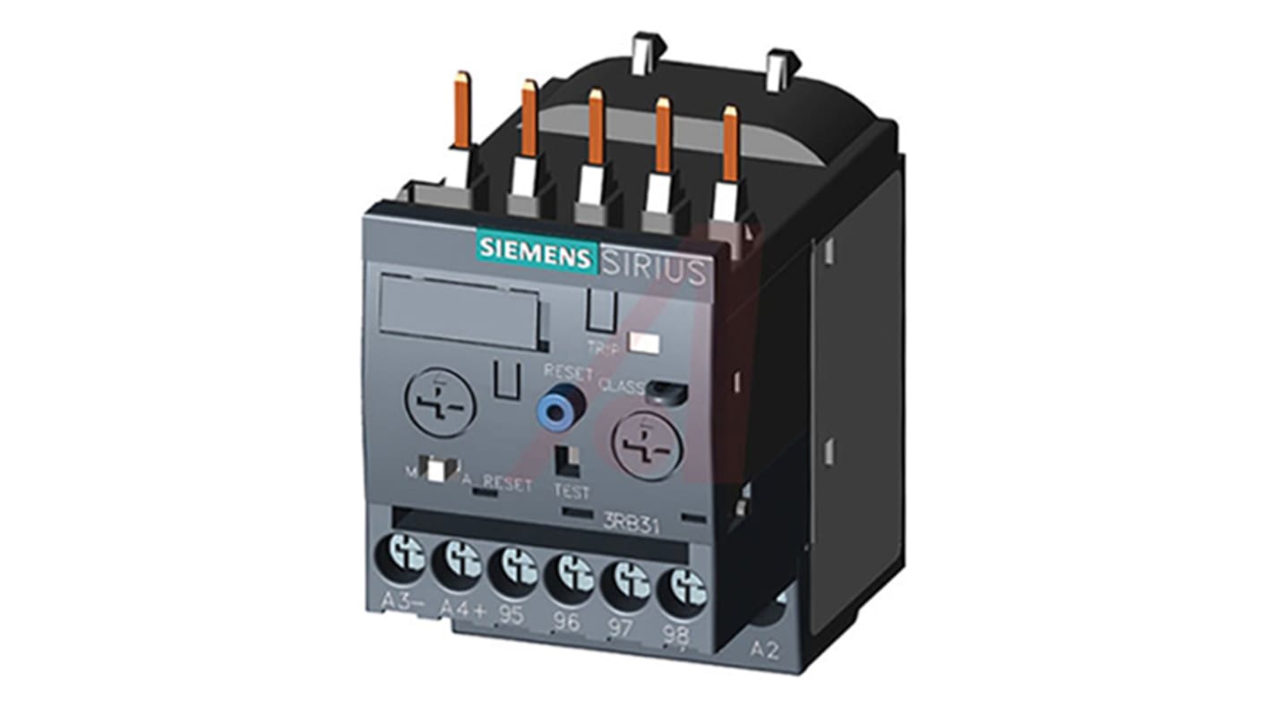 Siemens Overbelastningsrelæ, 1,1 → 5,5 kW, 250 V ac, Slutte/bryde, Sirius Innovation, 3RB3
