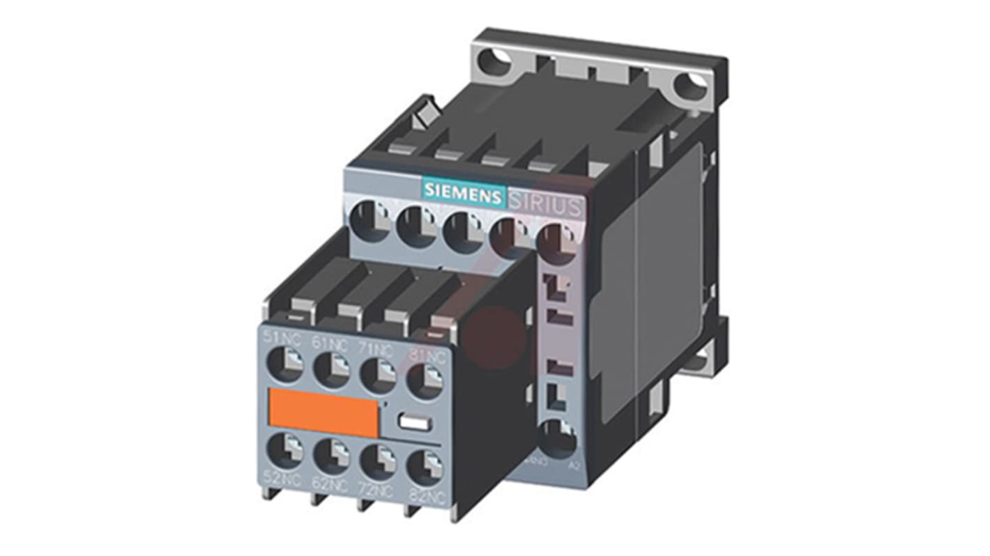 Siemens 3RH2 Series Contactor, 110 V ac Coil, 4-Pole, 6 A, 4NO + 4NC, 690 V ac